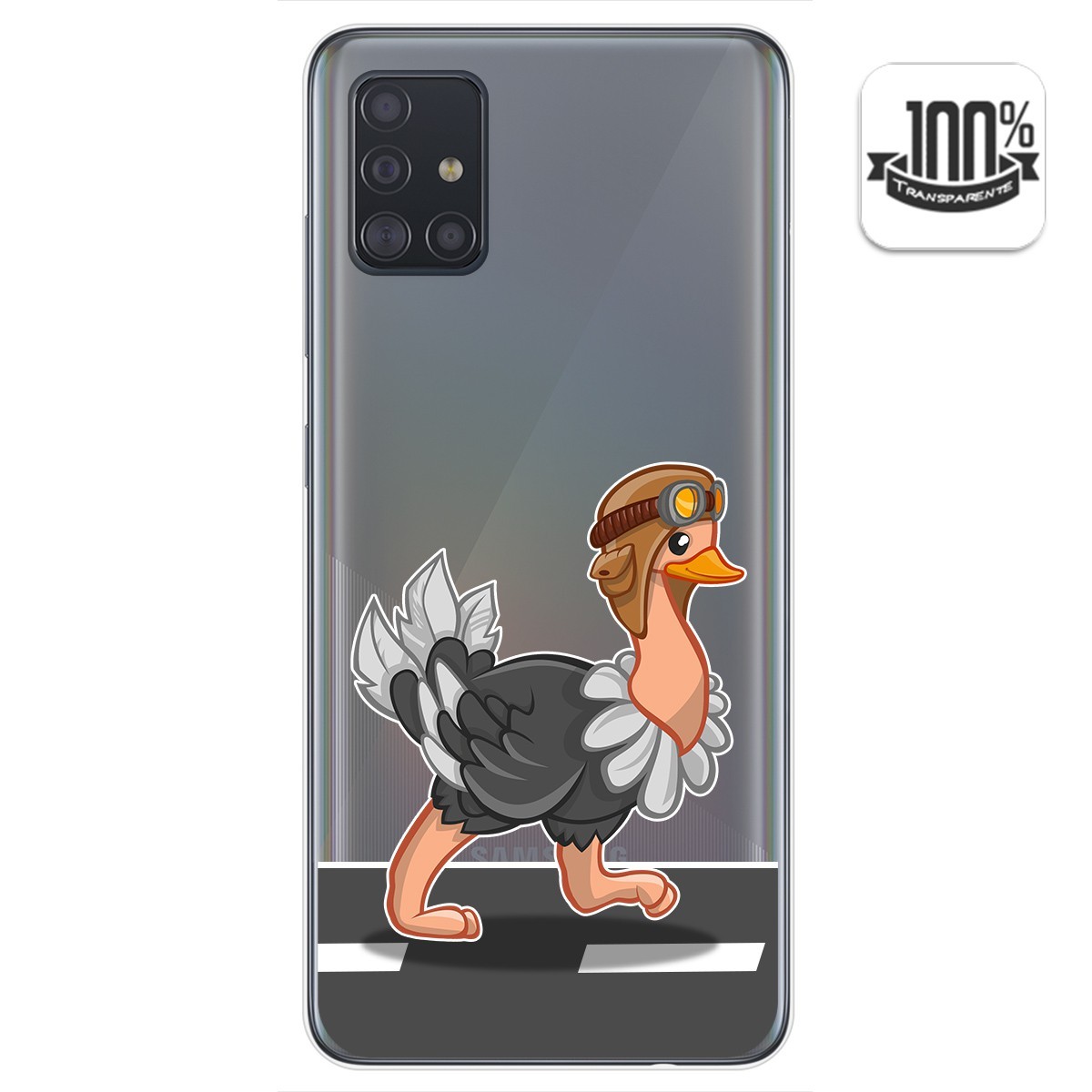 Funda Gel Transparente para Samsung Galaxy A51 diseño Avestruz Dibujos