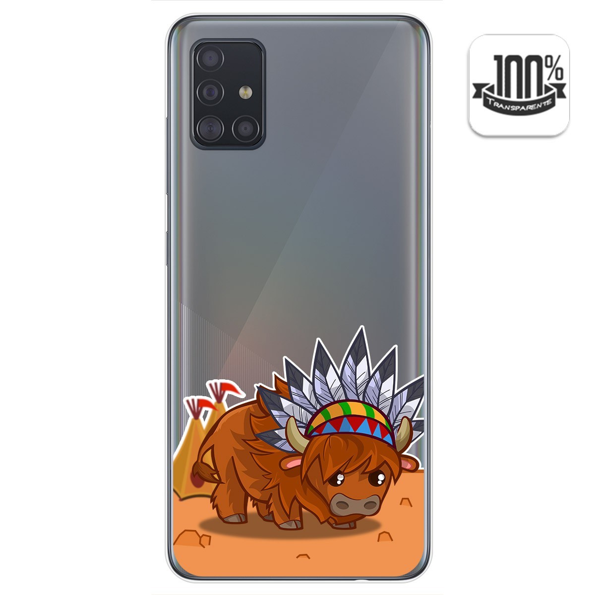 Funda Gel Transparente para Samsung Galaxy A51 diseño Bufalo Dibujos