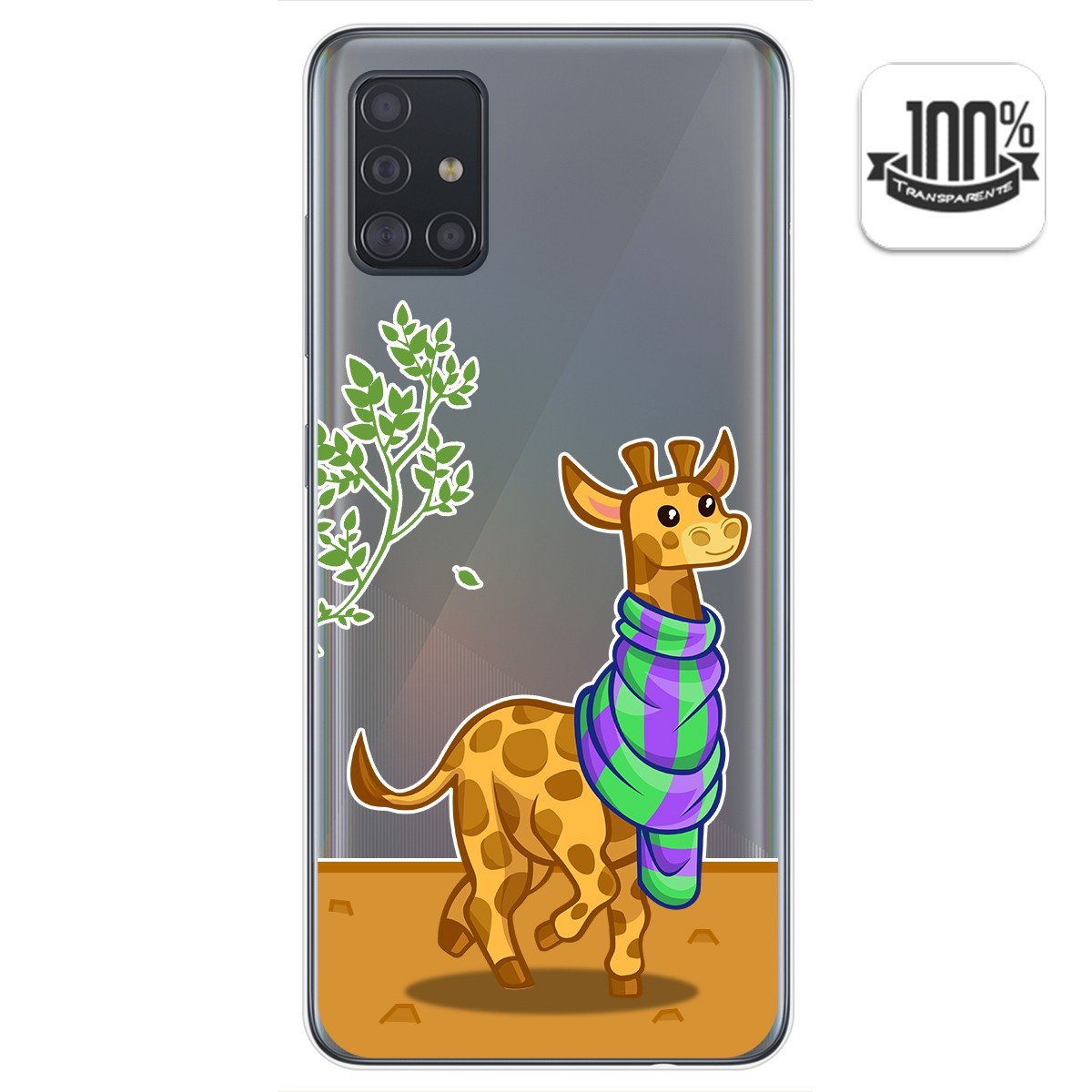 Funda Gel Transparente para Samsung Galaxy A51 diseño Jirafa Dibujos