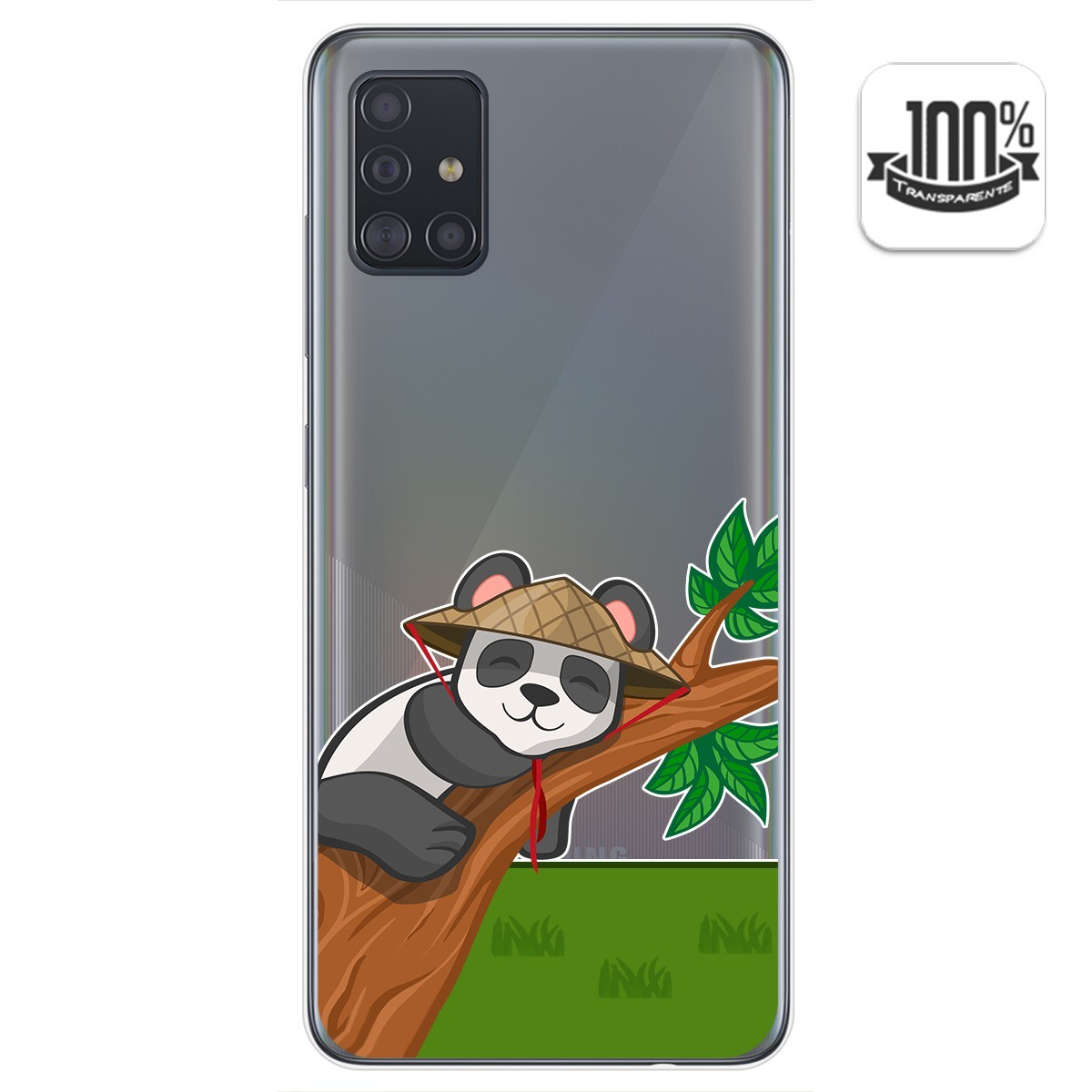 Funda Gel Transparente para Samsung Galaxy A51 diseño Panda Dibujos