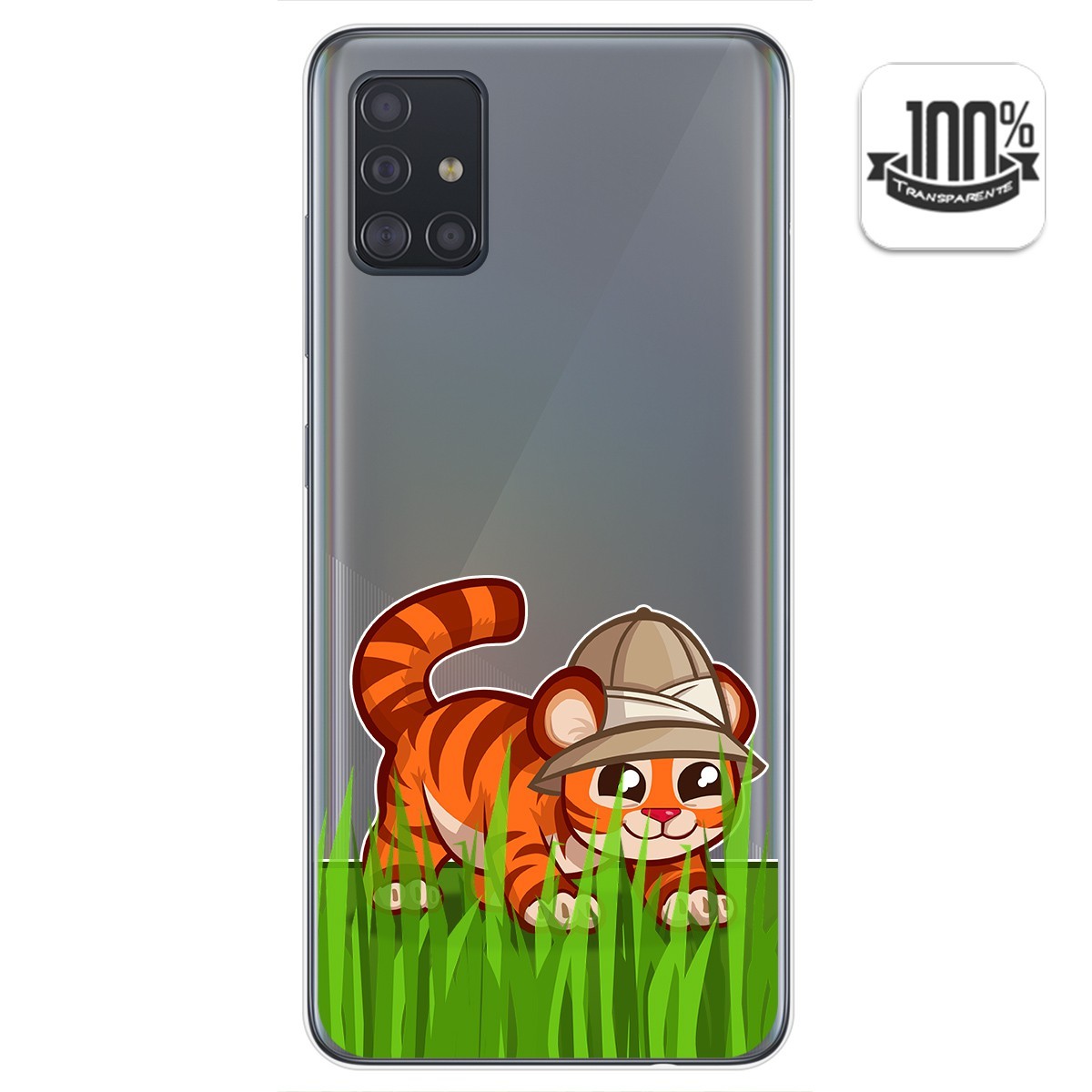 Funda Gel Transparente para Samsung Galaxy A51 diseño Tigre Dibujos