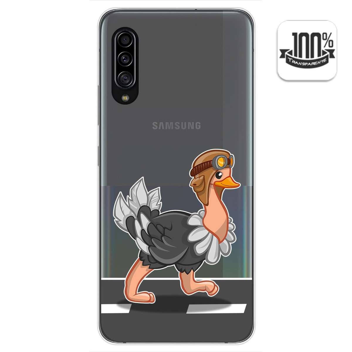 Funda Gel Transparente para Samsung Galaxy A90 5G diseño Avestruz Dibujos