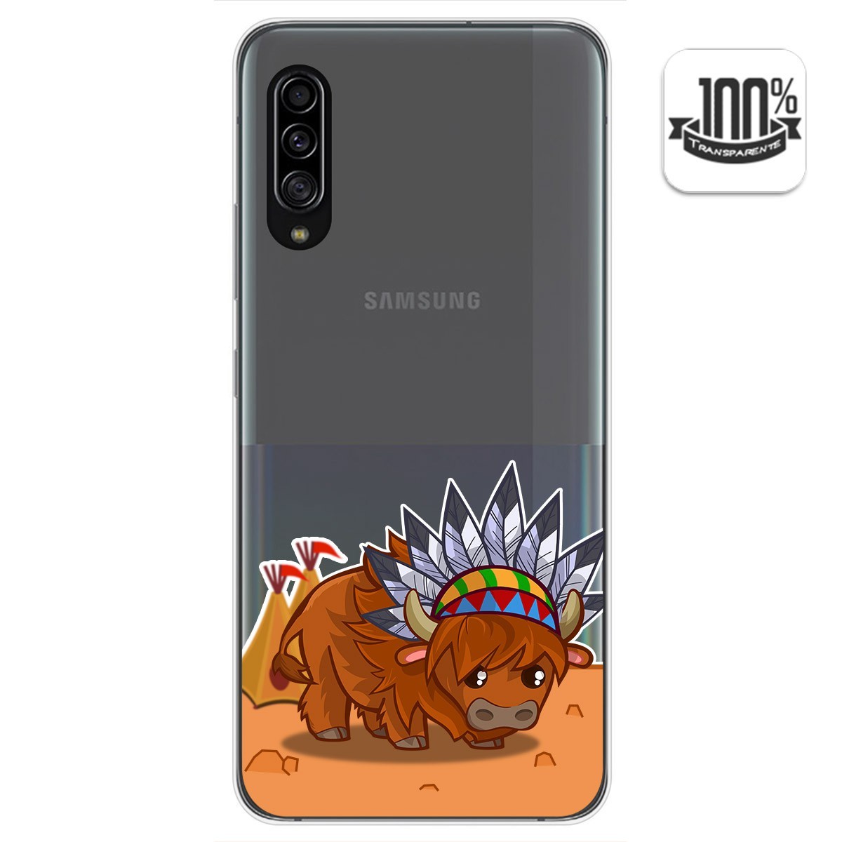 Funda Gel Transparente para Samsung Galaxy A90 5G diseño Bufalo Dibujos