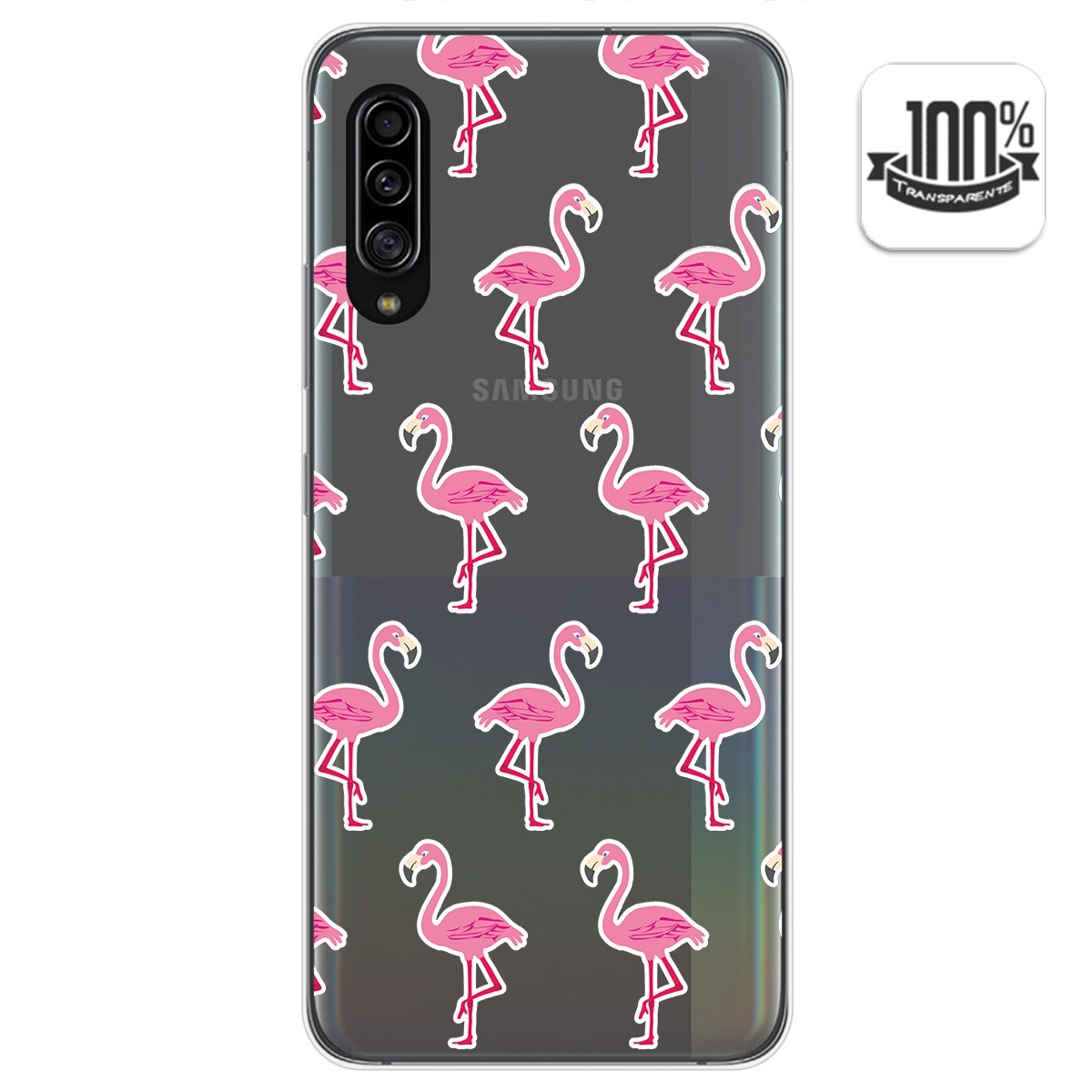 Funda Gel Transparente para Samsung Galaxy A90 5G diseño Flamenco Dibujos
