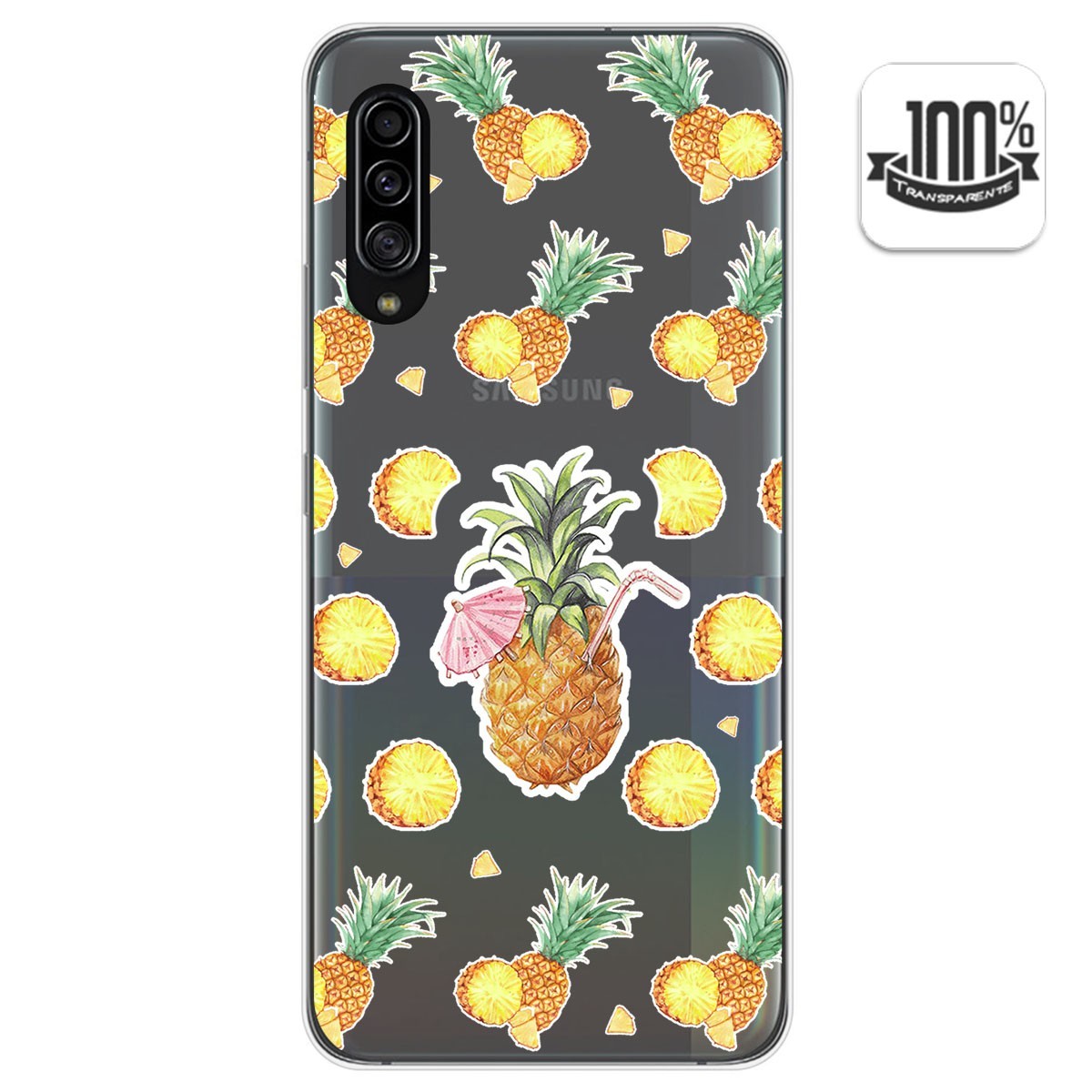 Funda Gel Transparente para Samsung Galaxy A90 5G diseño Piña Dibujos