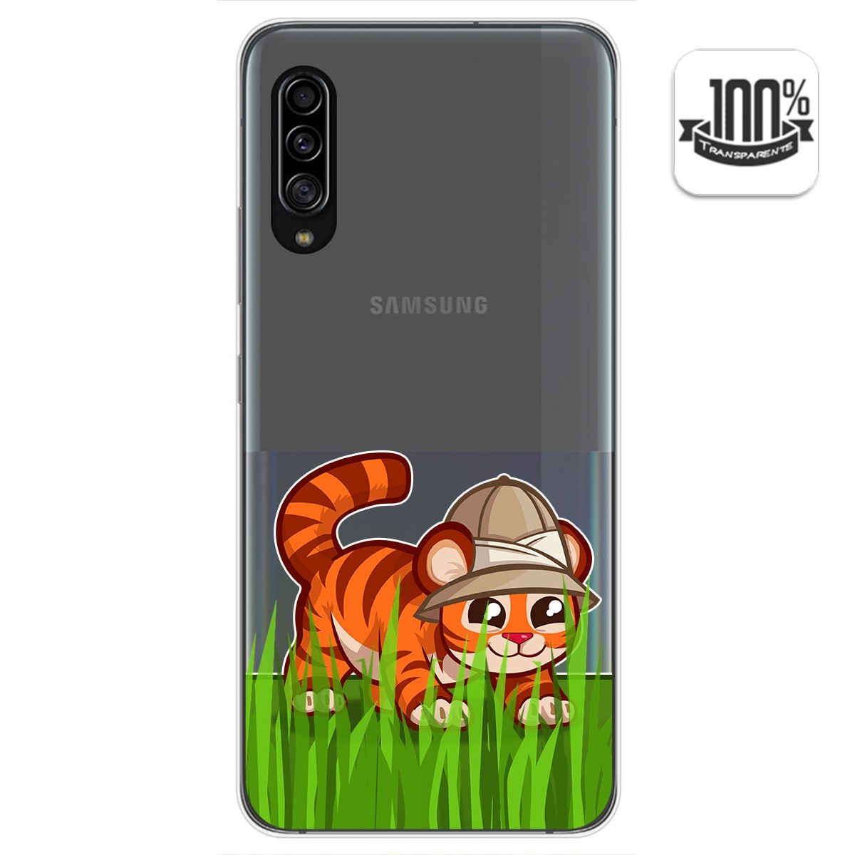 Funda Gel Transparente para Samsung Galaxy A90 5G diseño Tigre Dibujos