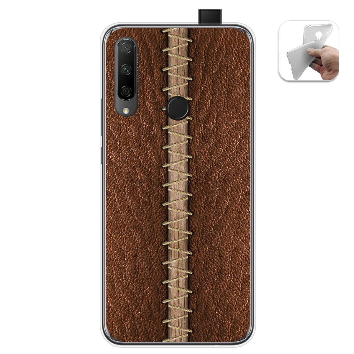 Funda Gel Tpu para Huawei Honor 9X diseño Cuero 01 Dibujos