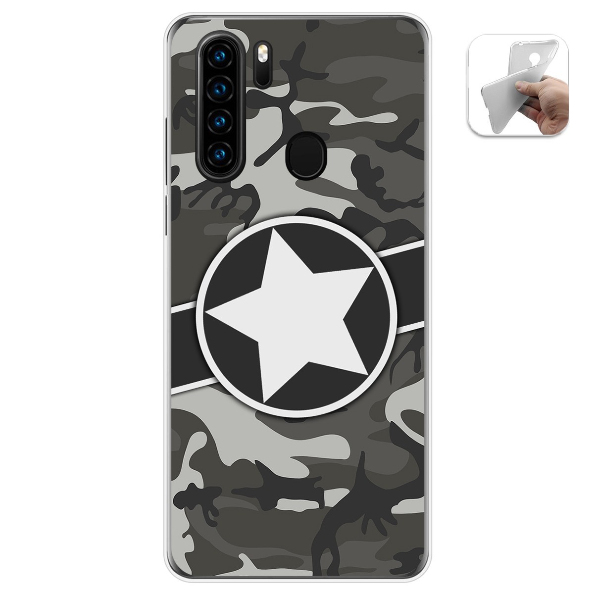 Funda Gel Tpu para Blackview A80 Pro diseño Camuflaje 02 Dibujos