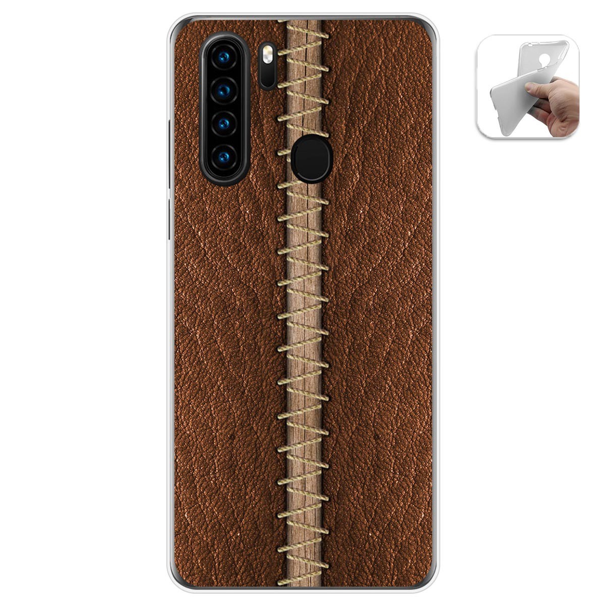 Funda Gel Tpu para Blackview A80 Pro diseño Cuero 01 Dibujos