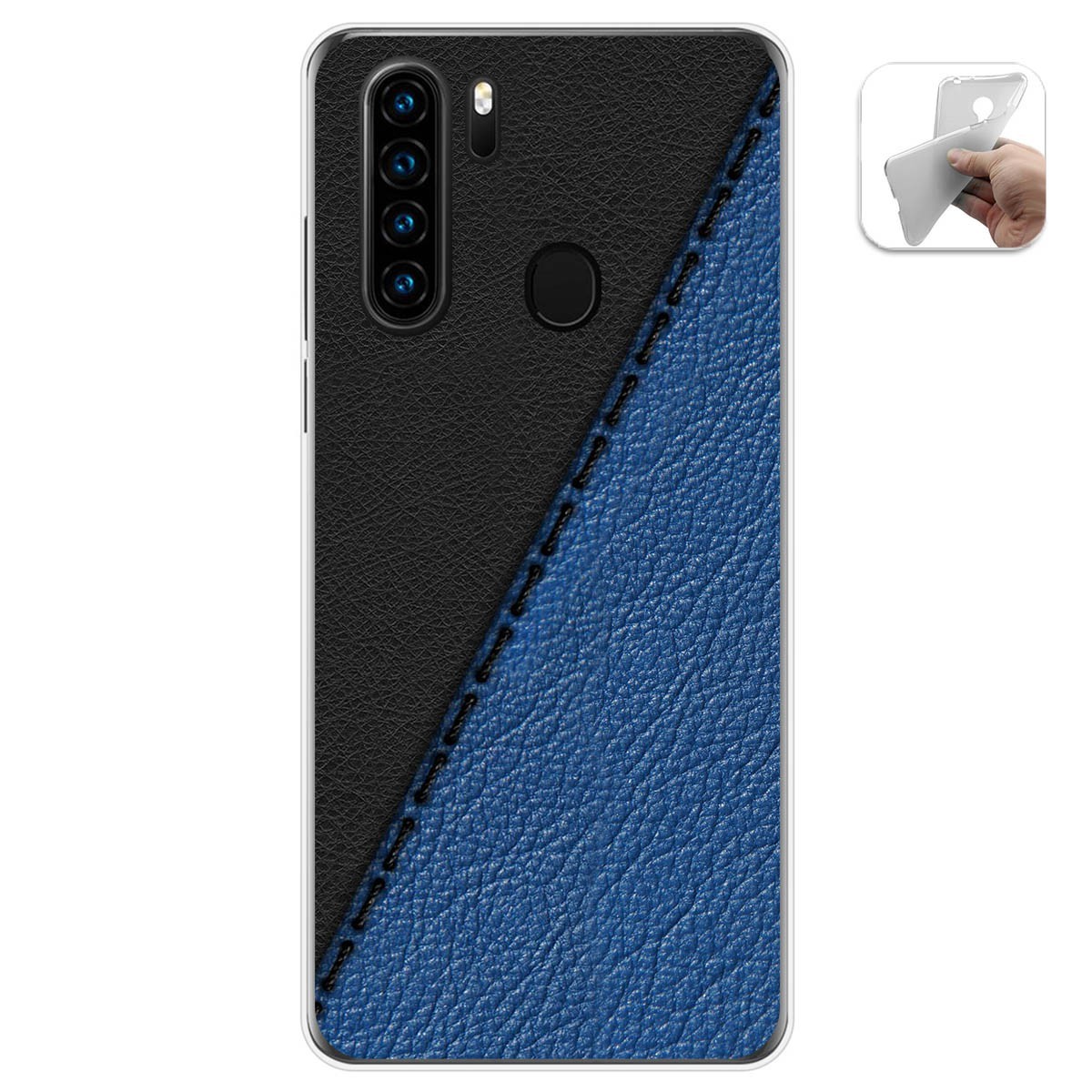 Funda Gel Tpu para Blackview A80 Pro diseño Cuero 02 Dibujos