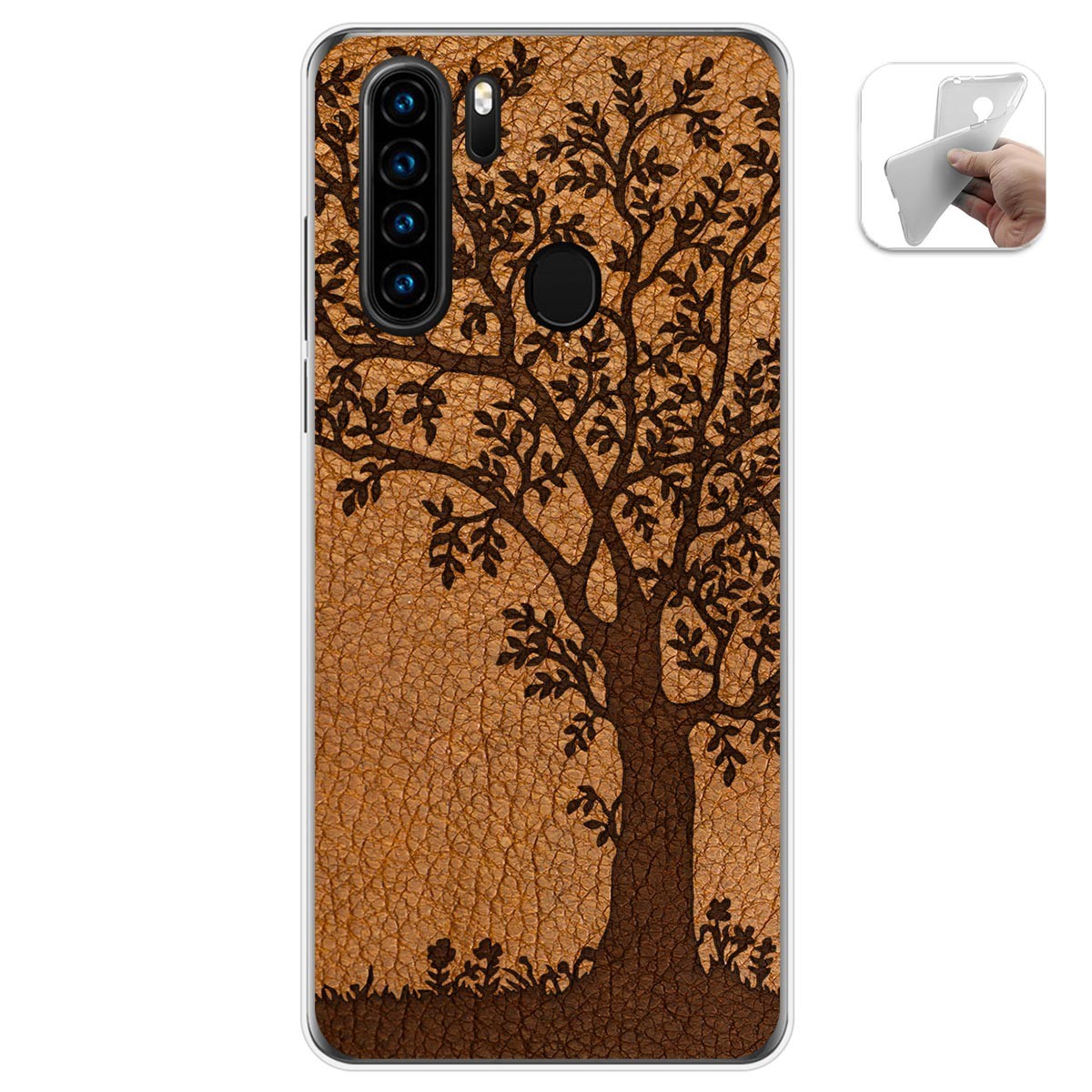 Funda Gel Tpu para Blackview A80 Pro diseño Cuero 03 Dibujos