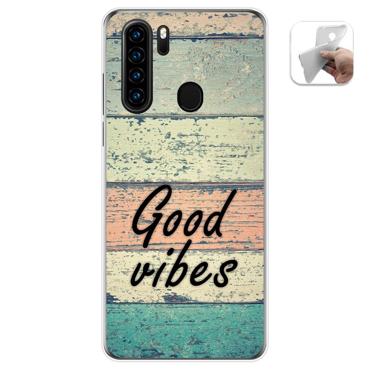 Funda Gel Tpu para Blackview A80 Pro diseño Madera 01 Dibujos