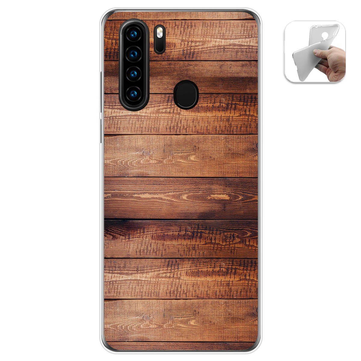 Funda Gel Tpu para Blackview A80 Pro diseño Madera 02 Dibujos