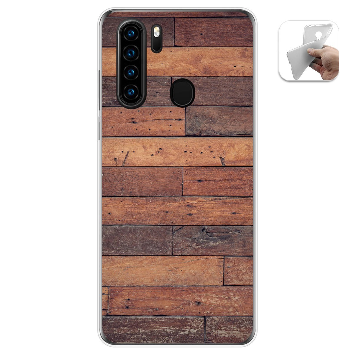 Funda Gel Tpu para Blackview A80 Pro diseño Madera 03 Dibujos