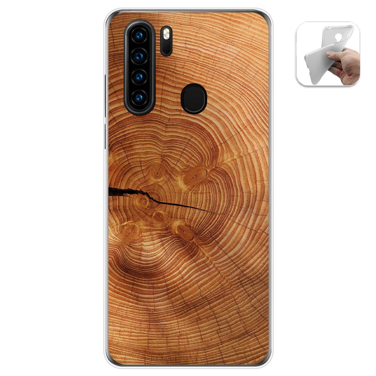 Funda Gel Tpu para Blackview A80 Pro diseño Madera 04 Dibujos