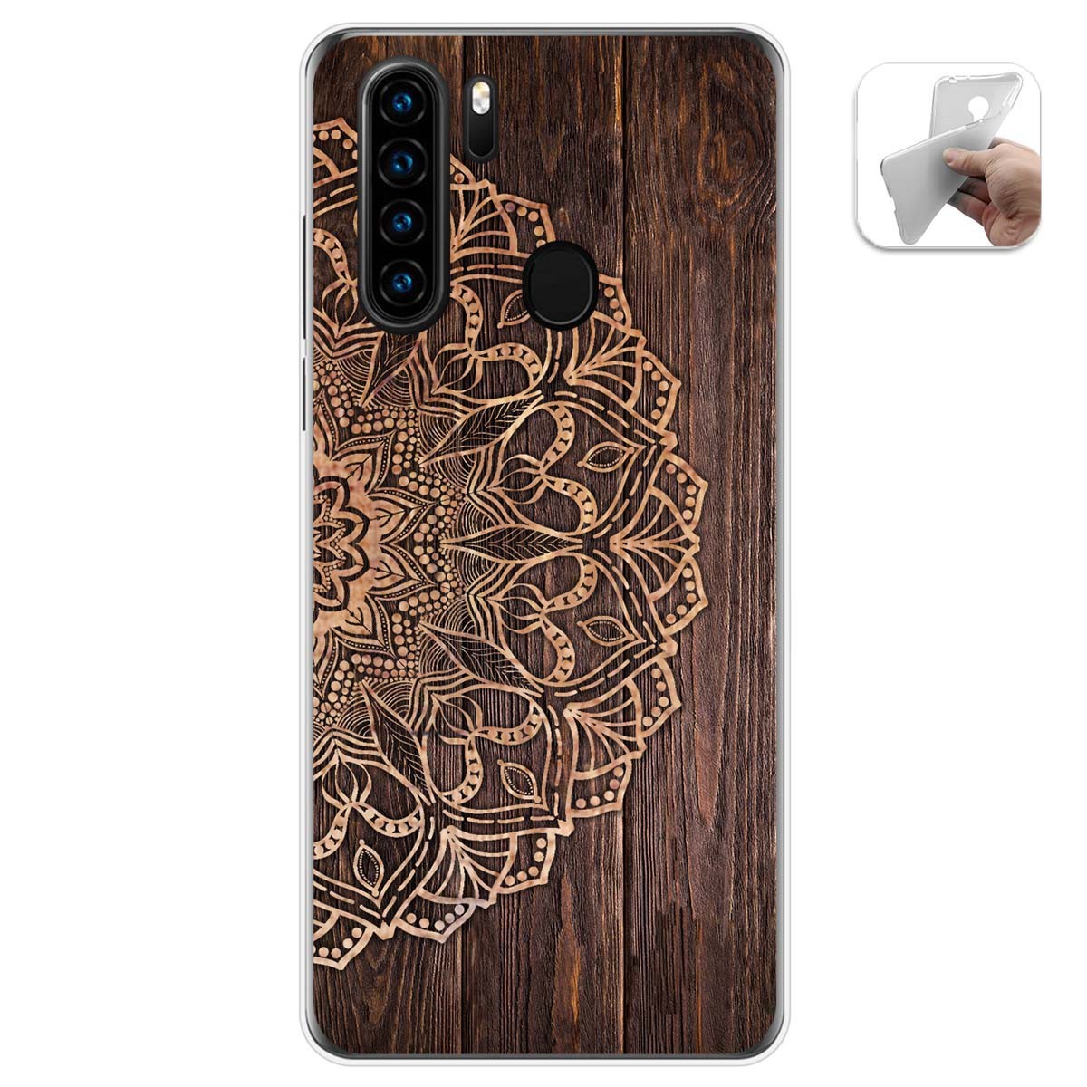 Funda Gel Tpu para Blackview A80 Pro diseño Madera 06 Dibujos