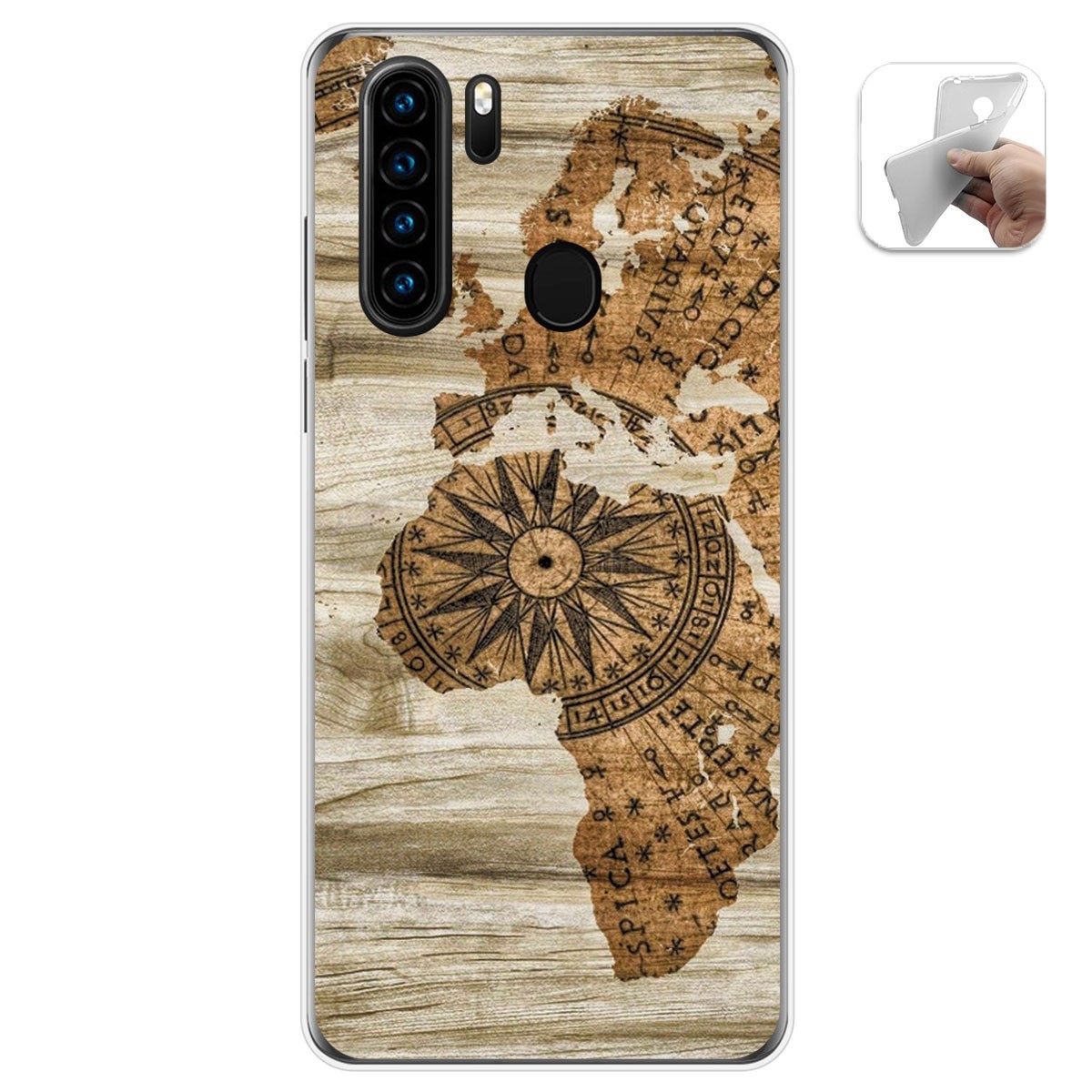 Funda Gel Tpu para Blackview A80 Pro diseño Madera 07 Dibujos