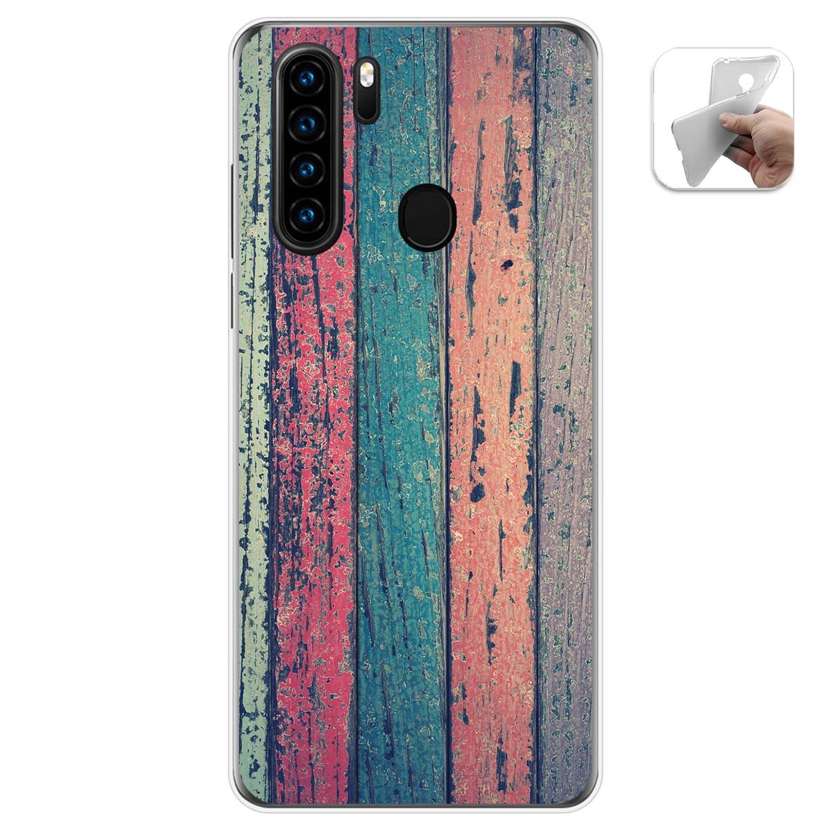 Funda Gel Tpu para Blackview A80 Pro diseño Madera 10 Dibujos