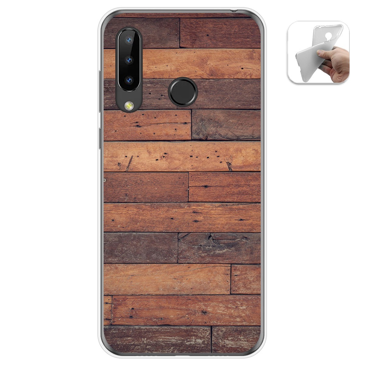 Funda Gel Tpu para Doogee N20 diseño Madera 03 Dibujos