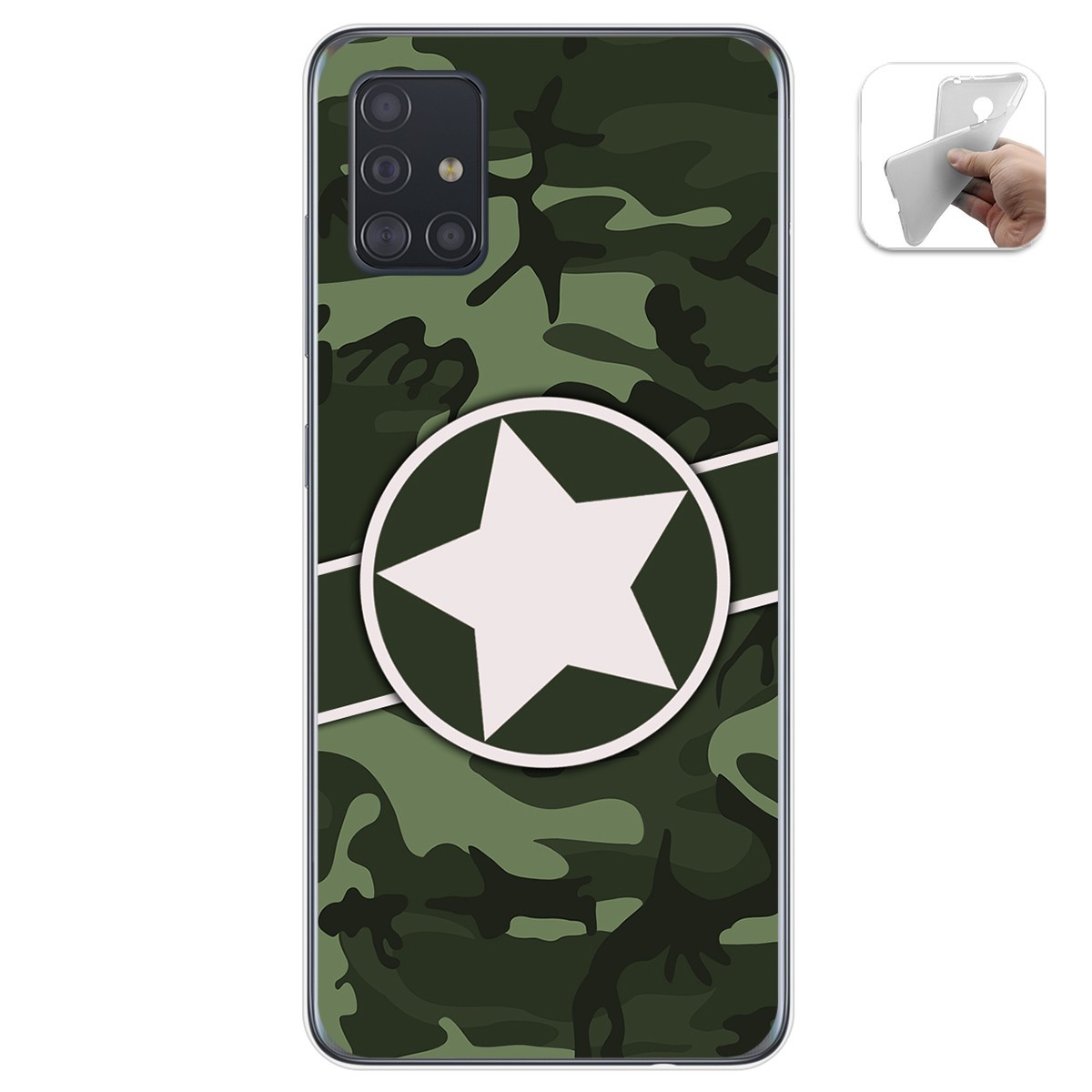 Funda Gel Tpu para Samsung Galaxy A51 diseño Camuflaje 01 Dibujos