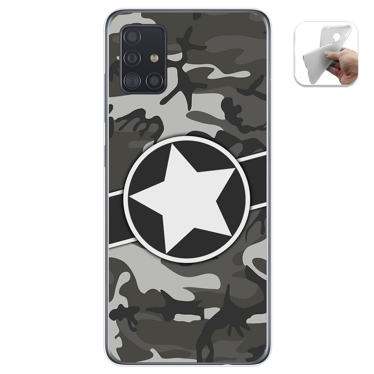 Funda Gel Tpu para Samsung Galaxy A51 diseño Camuflaje 02 Dibujos