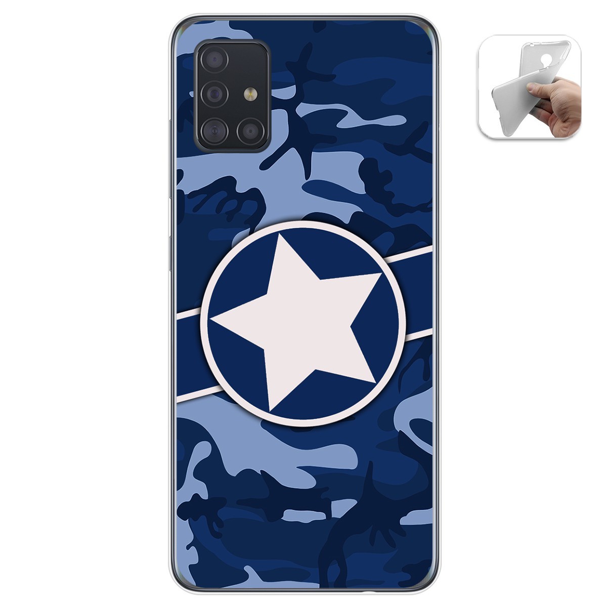 Funda Gel Tpu para Samsung Galaxy A51 diseño Camuflaje 03 Dibujos