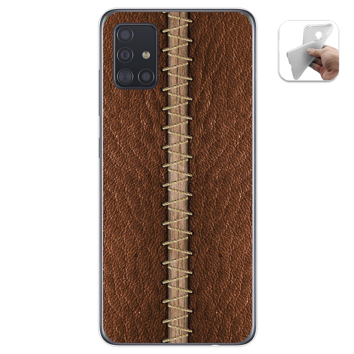 Funda Gel Tpu para Samsung Galaxy A51 diseño Cuero 01 Dibujos