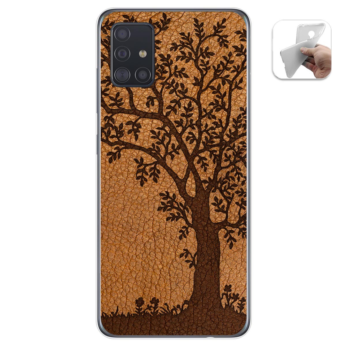 Funda Gel Tpu para Samsung Galaxy A51 diseño Cuero 03 Dibujos