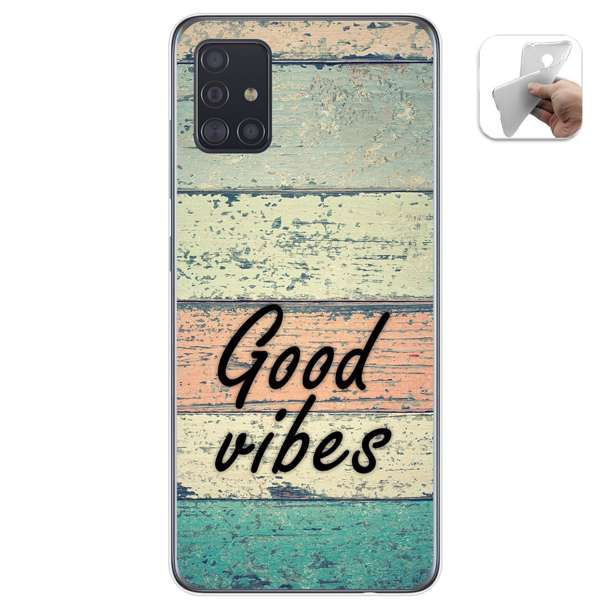 Funda Gel Tpu para Samsung Galaxy A51 diseño Madera 01 Dibujos