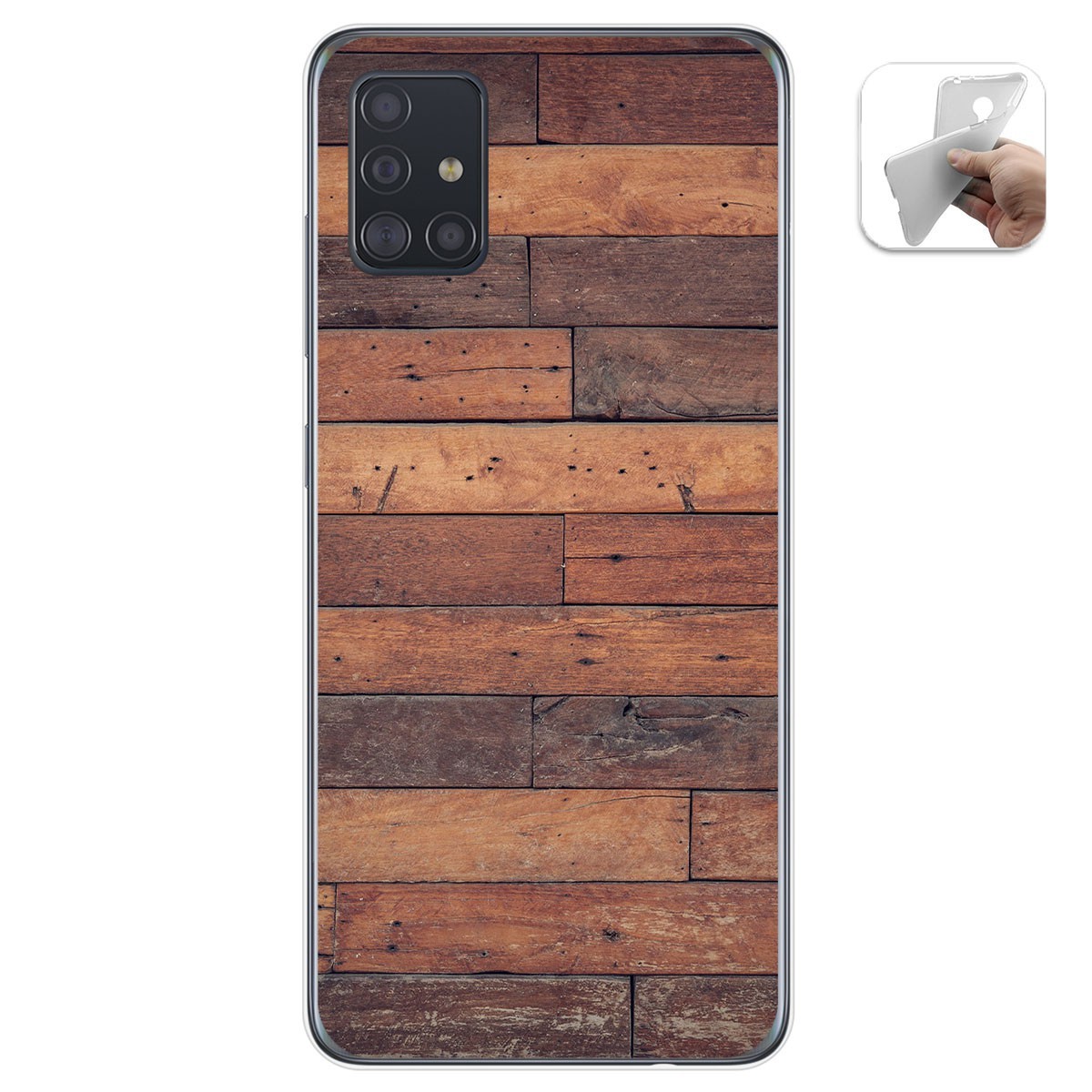 Funda Gel Tpu para Samsung Galaxy A51 diseño Madera 03 Dibujos