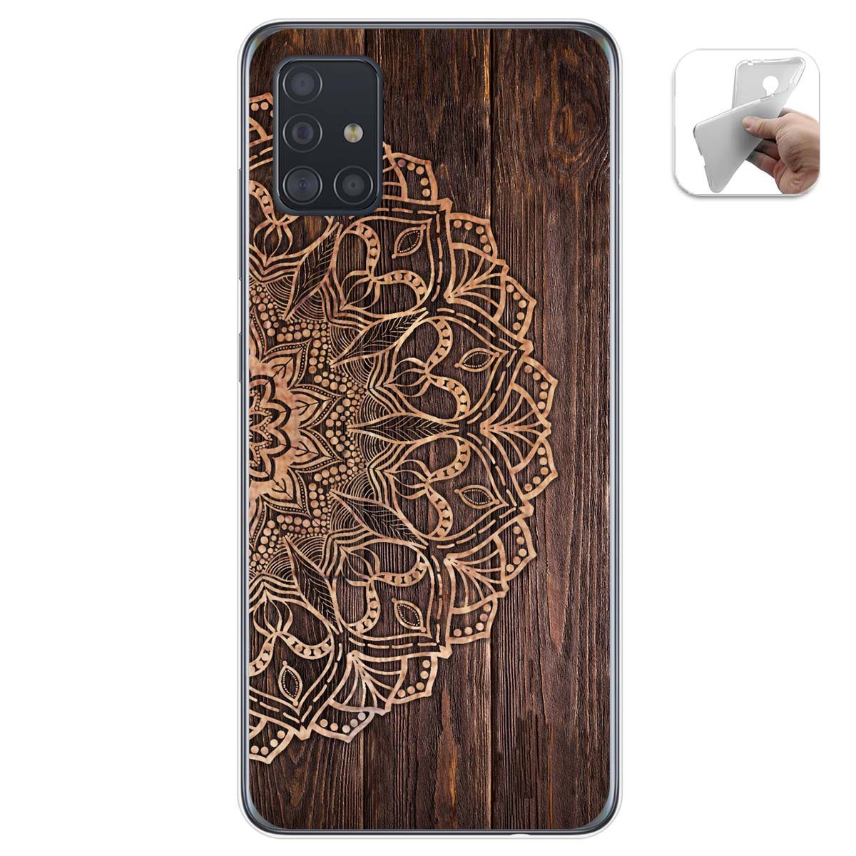 Funda Gel Tpu para Samsung Galaxy A51 diseño Madera 06 Dibujos