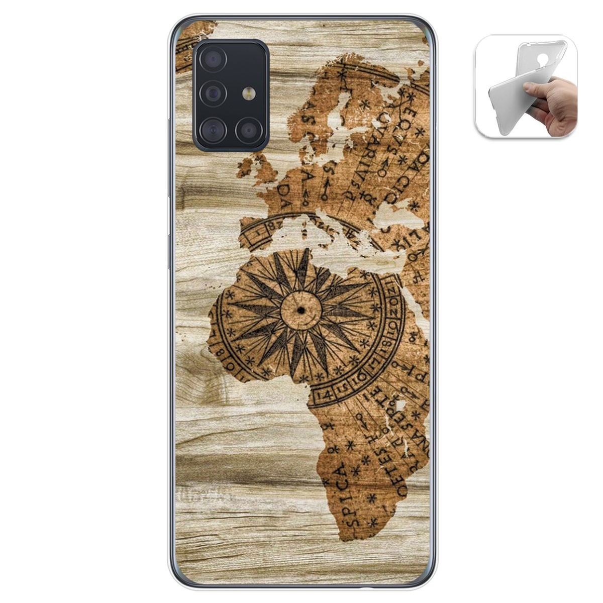 Funda Gel Tpu para Samsung Galaxy A51 diseño Madera 07 Dibujos