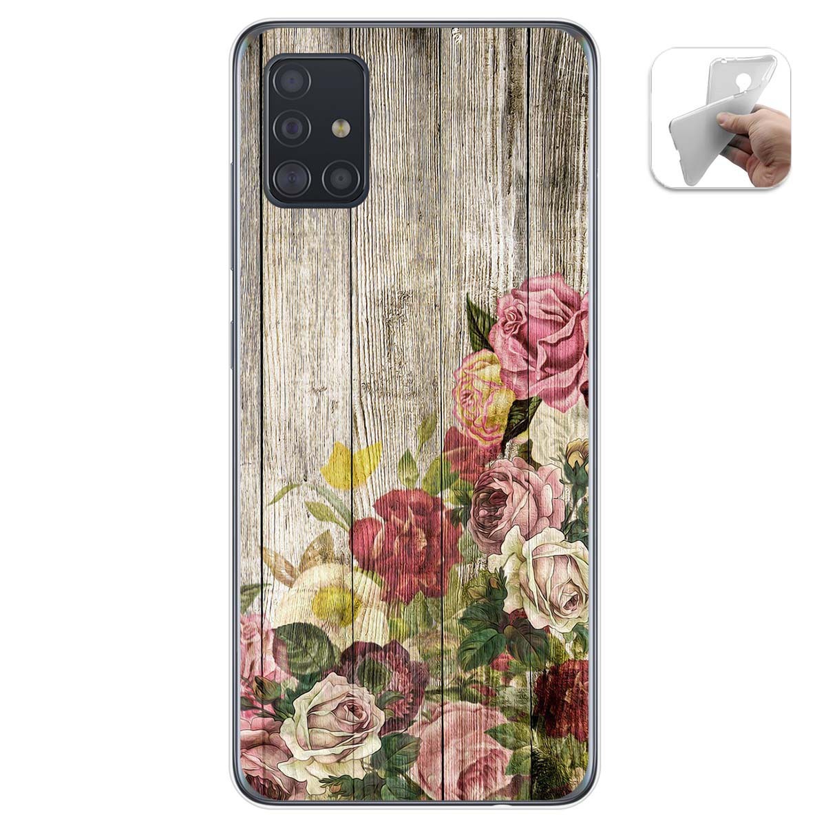 Funda Gel Tpu para Samsung Galaxy A51 diseño Madera 08 Dibujos