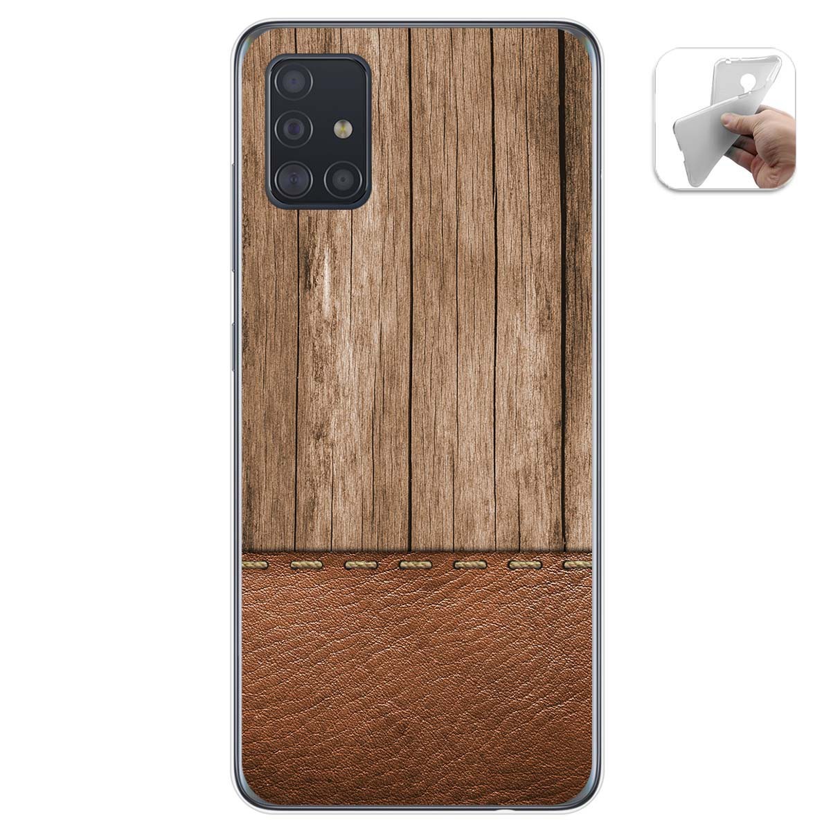 Funda Gel Tpu para Samsung Galaxy A51 diseño Madera 09 Dibujos
