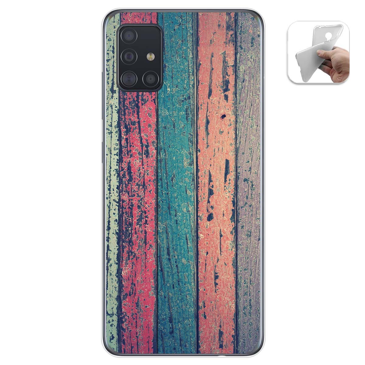 Funda Gel Tpu para Samsung Galaxy A51 diseño Madera 10 Dibujos