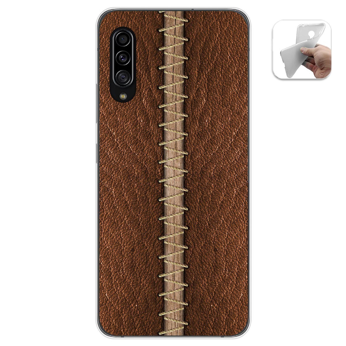 Funda Gel Tpu para Samsung Galaxy A90 5G diseño Cuero 01 Dibujos