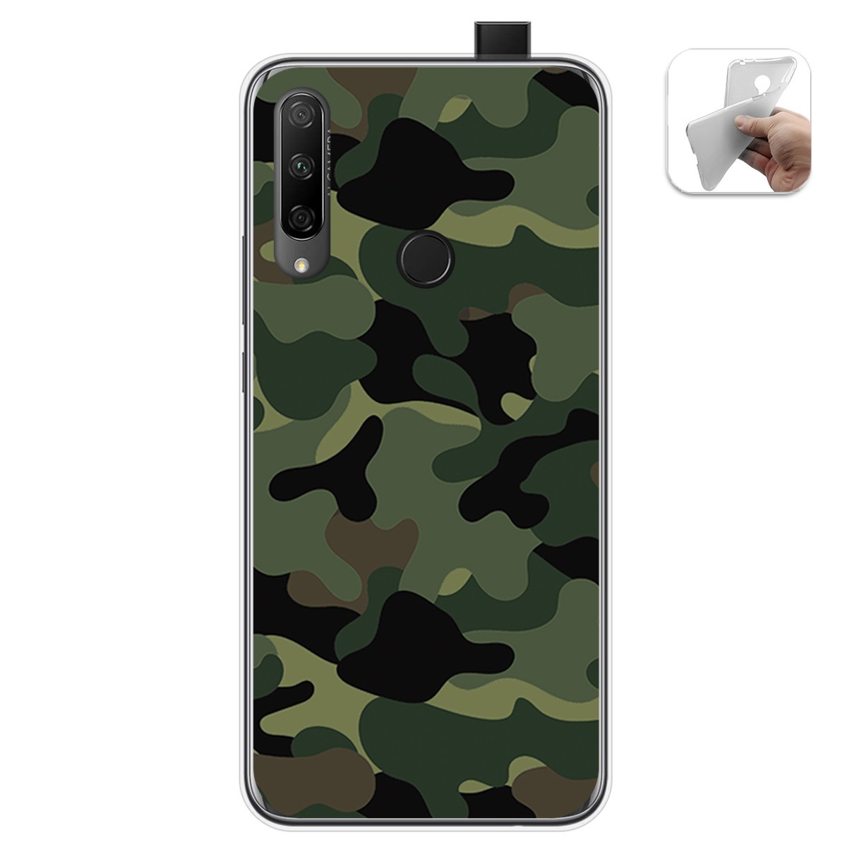 Funda Gel Tpu para Huawei Honor 9X diseño Camuflaje Dibujos