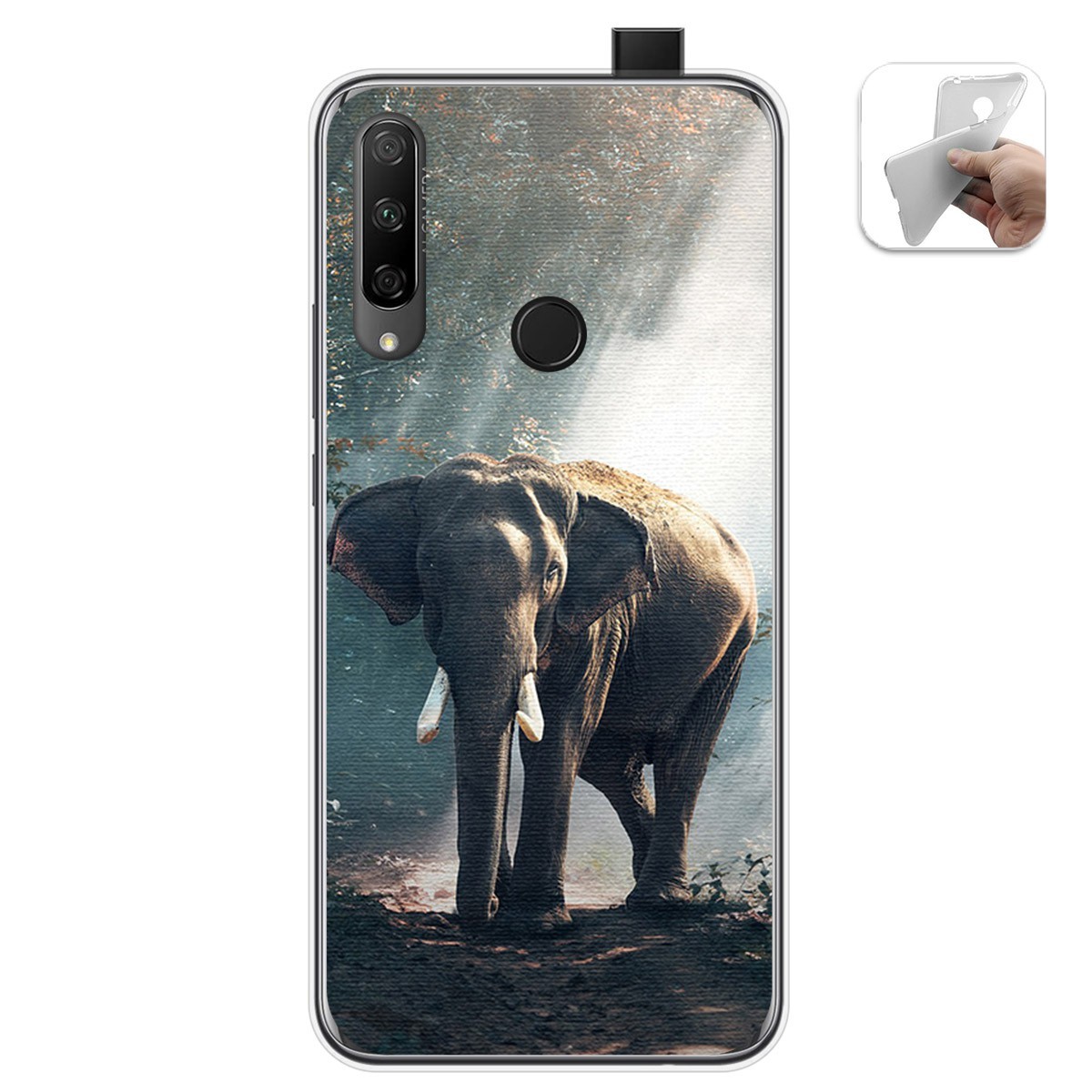 Funda Gel Tpu para Huawei Honor 9X diseño Elefante Dibujos