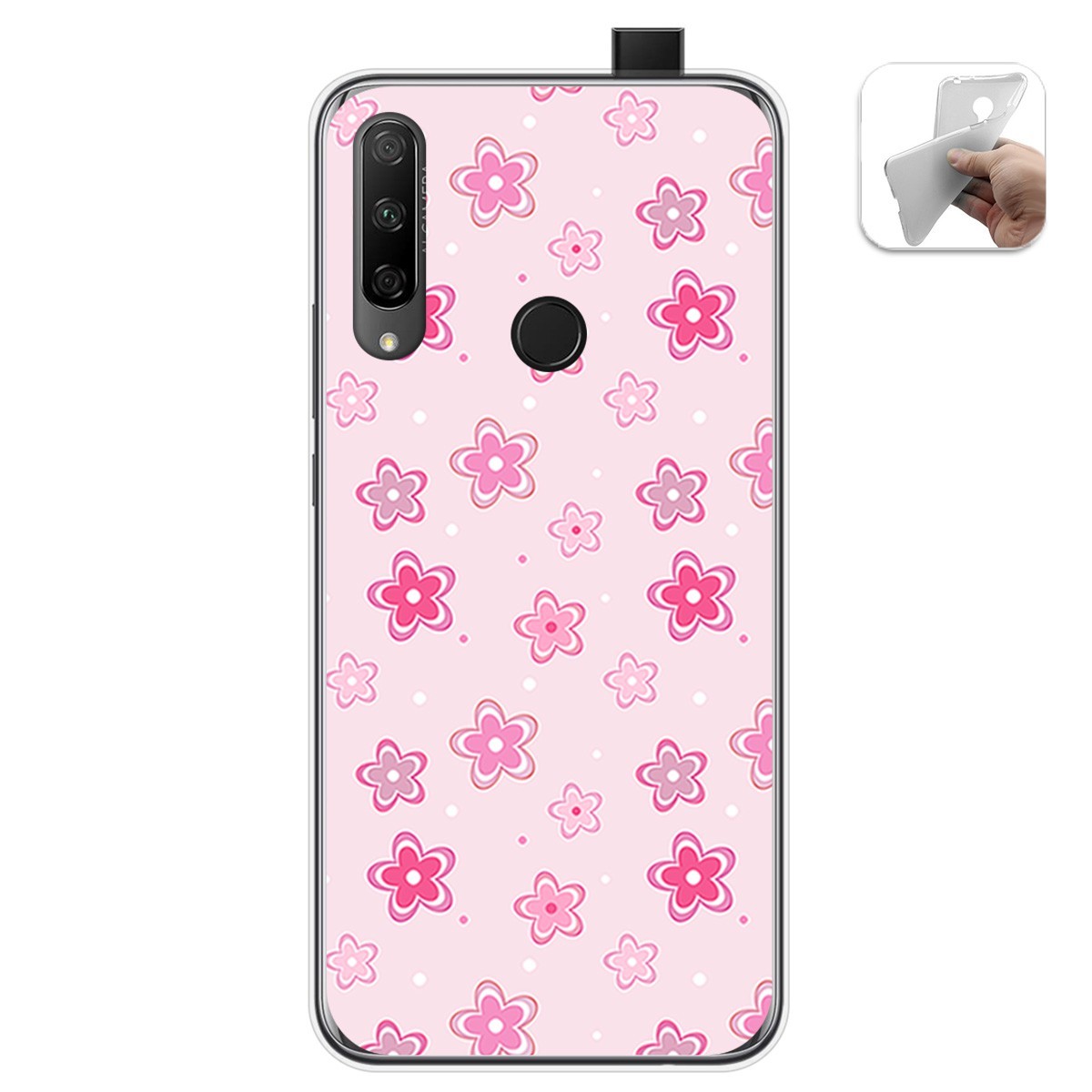 Funda Gel Tpu para Huawei Honor 9X diseño Flores Dibujos