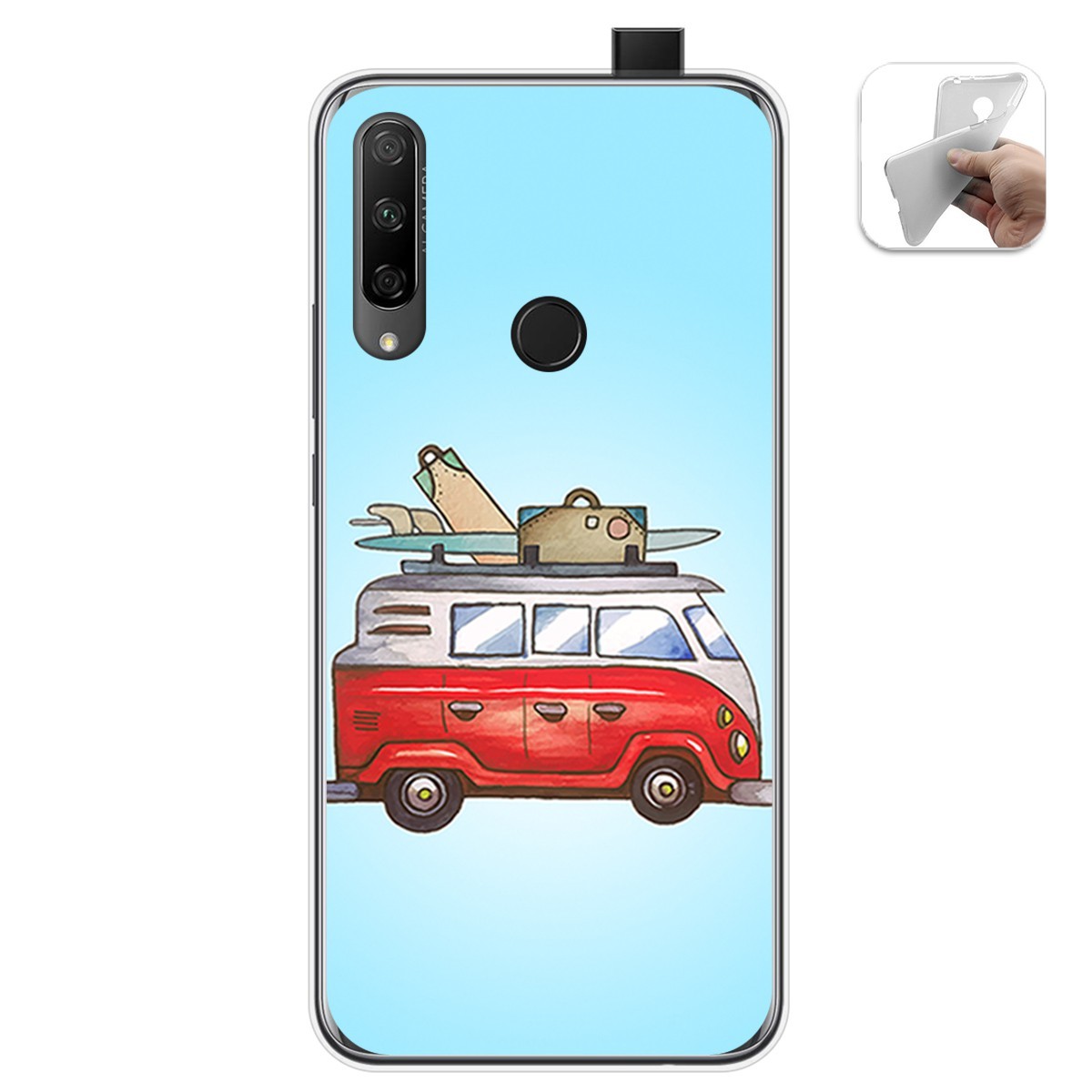 Funda Gel Tpu para Huawei Honor 9X diseño Furgoneta Dibujos