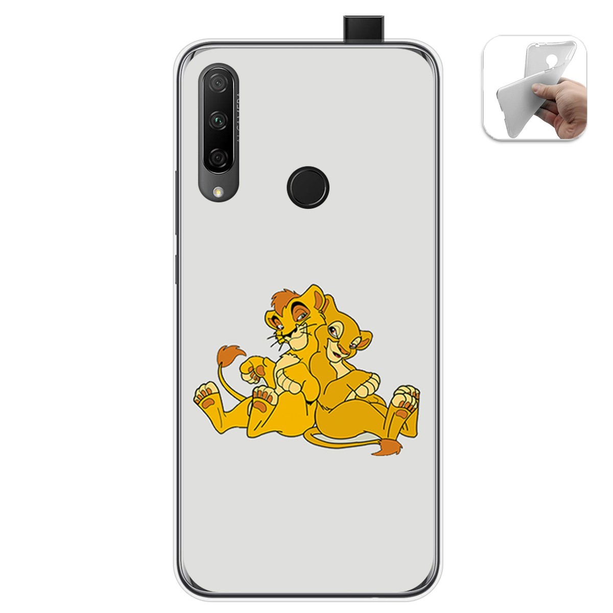 Funda Gel Tpu para Huawei Honor 9X diseño Leones Dibujos