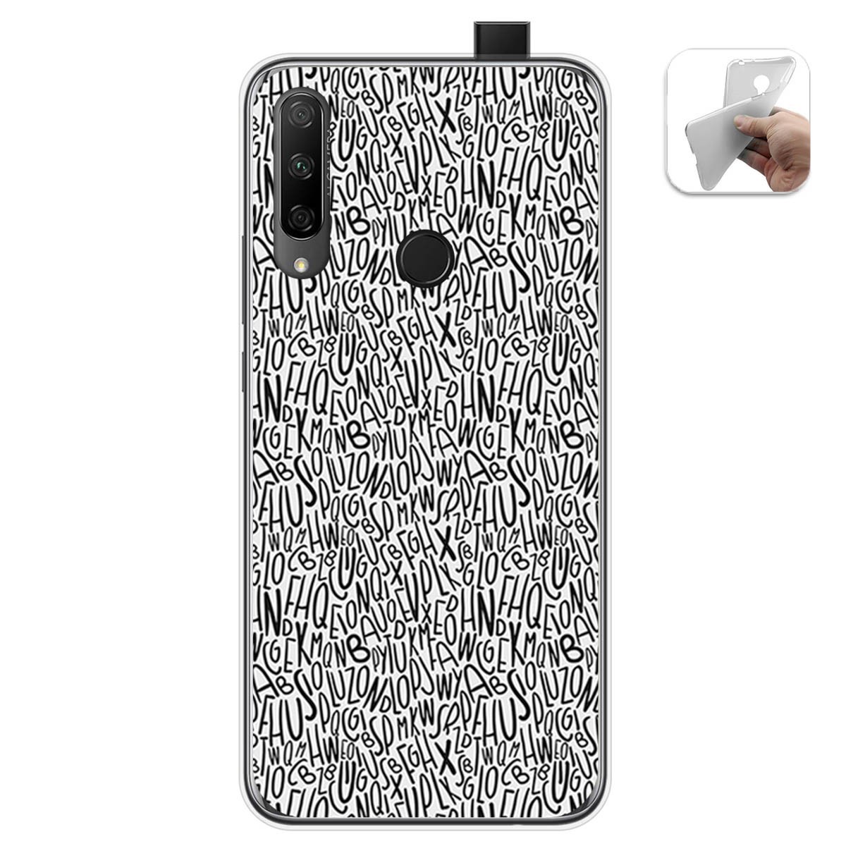Funda Gel Tpu para Huawei Honor 9X diseño Letras Dibujos