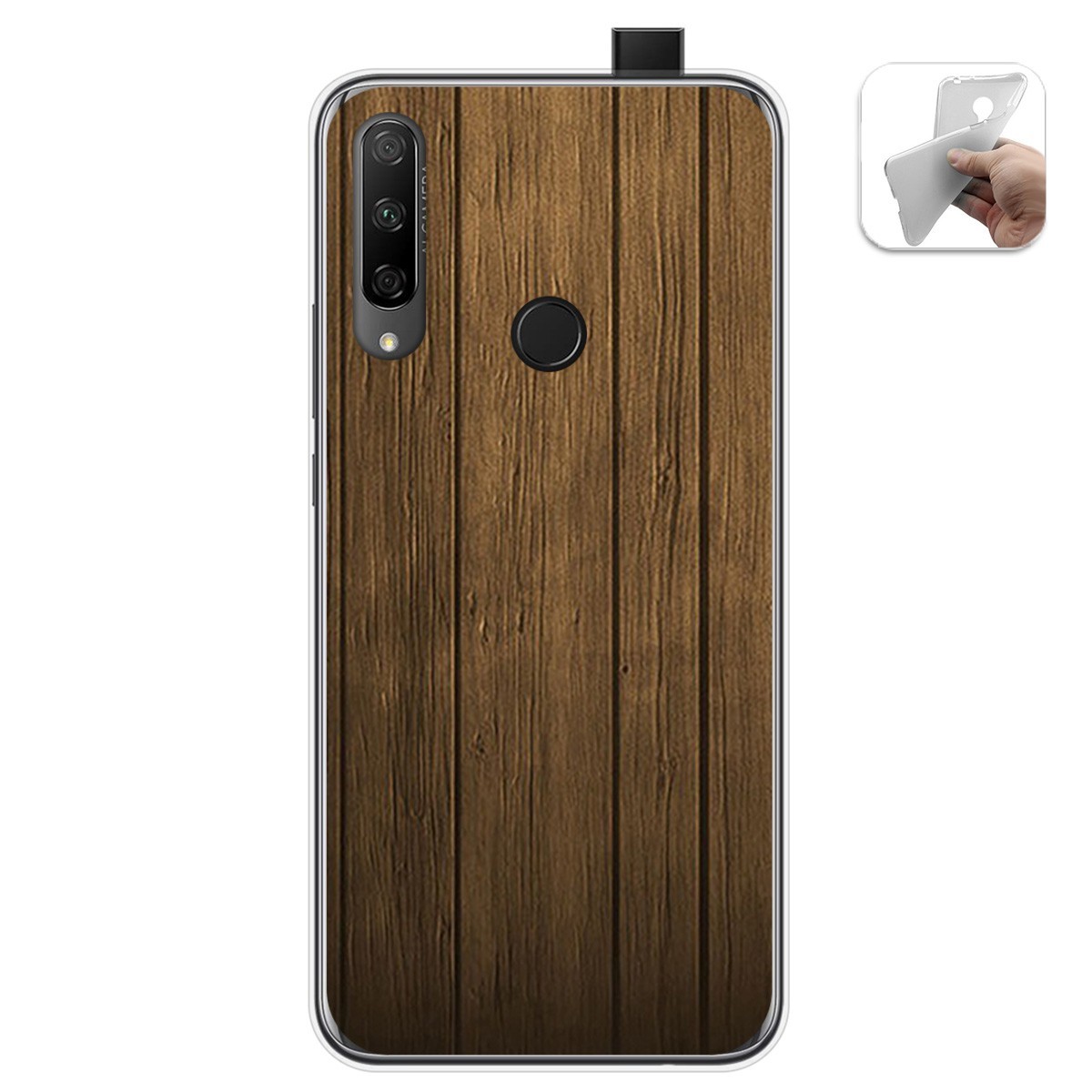 Funda Gel Tpu para Huawei Honor 9X diseño Madera Dibujos