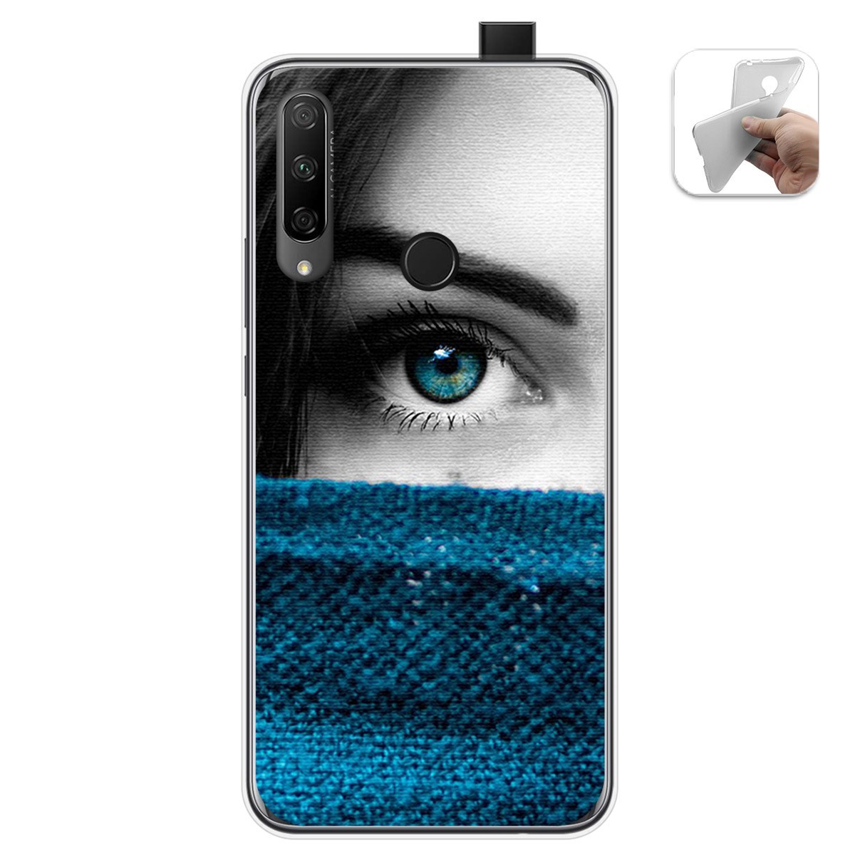 Funda Gel Tpu para Huawei Honor 9X diseño Ojo Dibujos