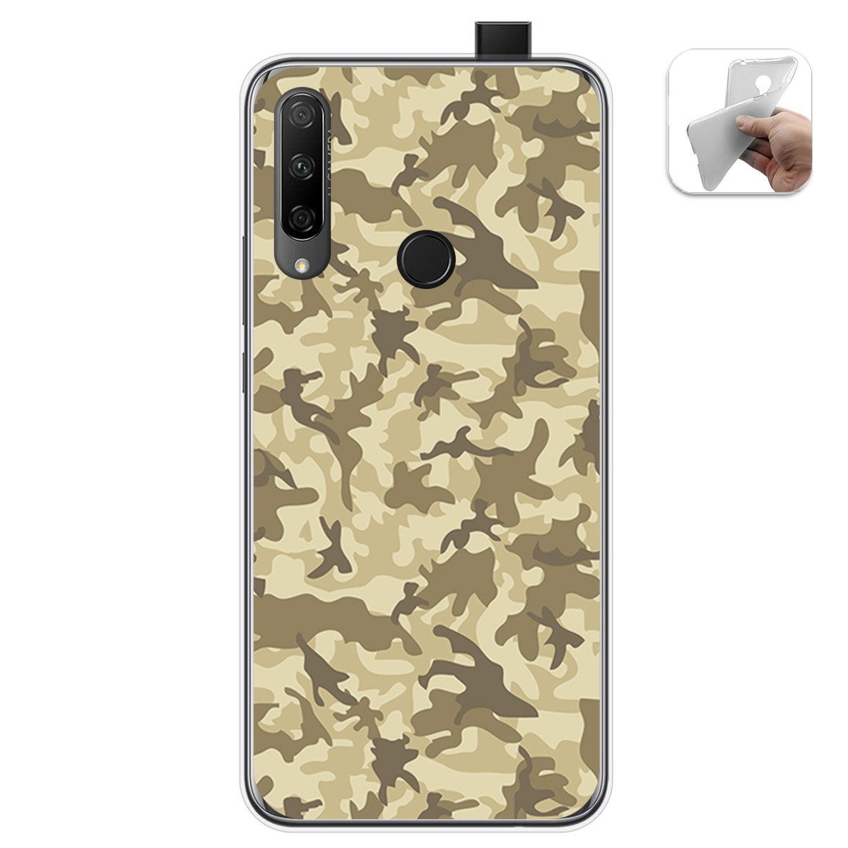 Funda Gel Tpu para Huawei Honor 9X diseño Sand Camuflaje Dibujos