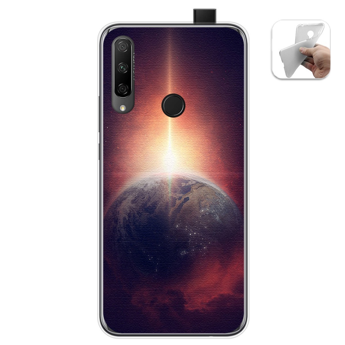 Funda Gel Tpu para Huawei Honor 9X diseño Tierra Dibujos