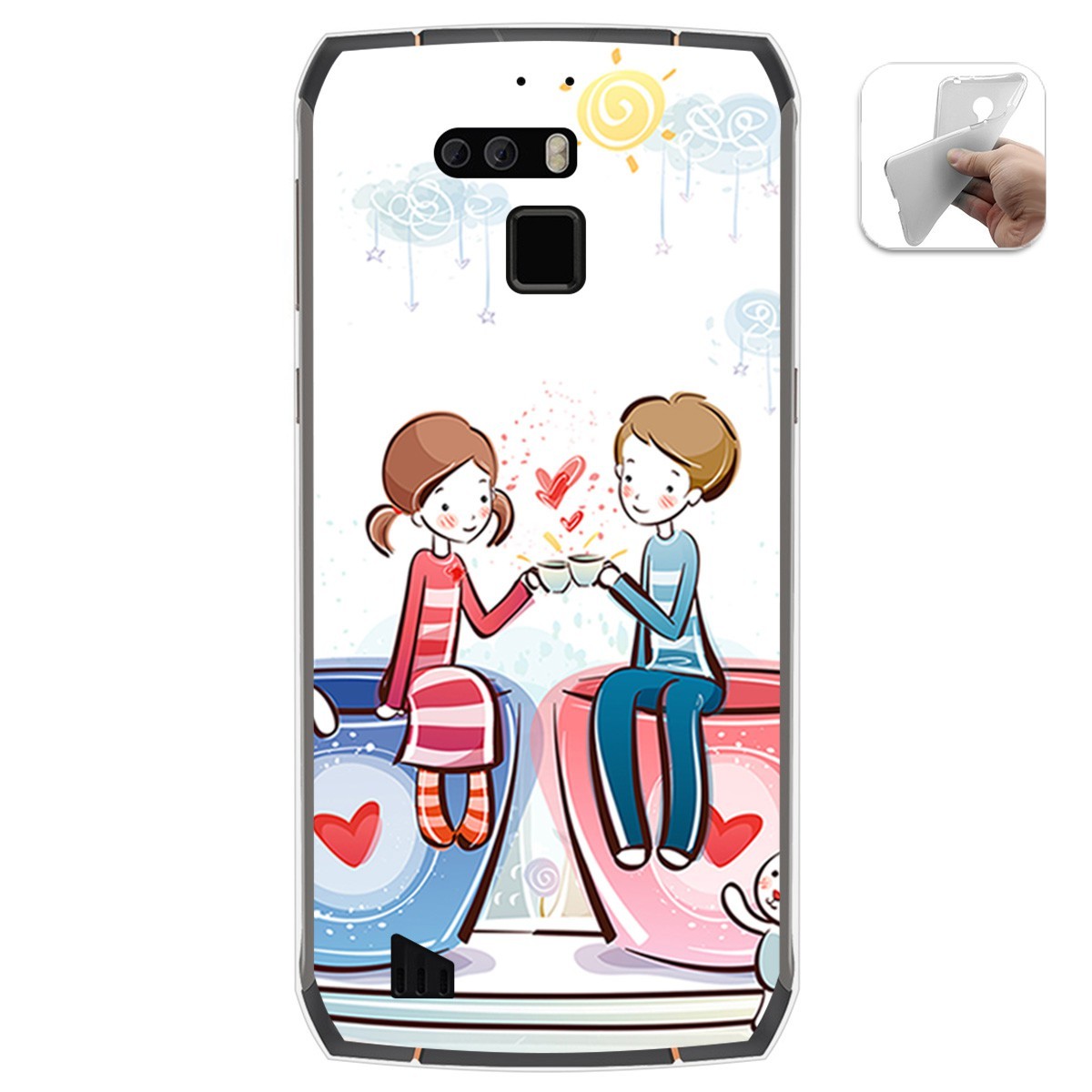 Funda Gel Tpu para Cubot King Kong 3 diseño Café Dibujos