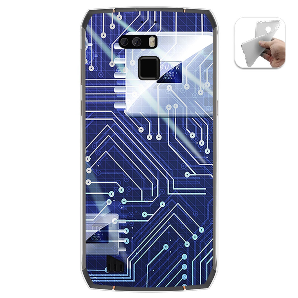 Funda Gel Tpu para Cubot King Kong 3 diseño Circuito Dibujos
