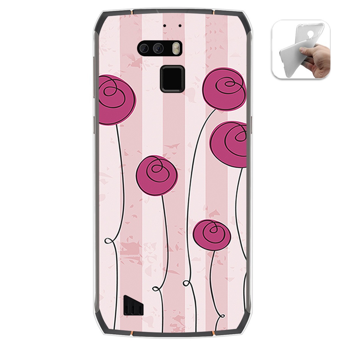Funda Gel Tpu para Cubot King Kong 3 diseño Flores Vintage Dibujos