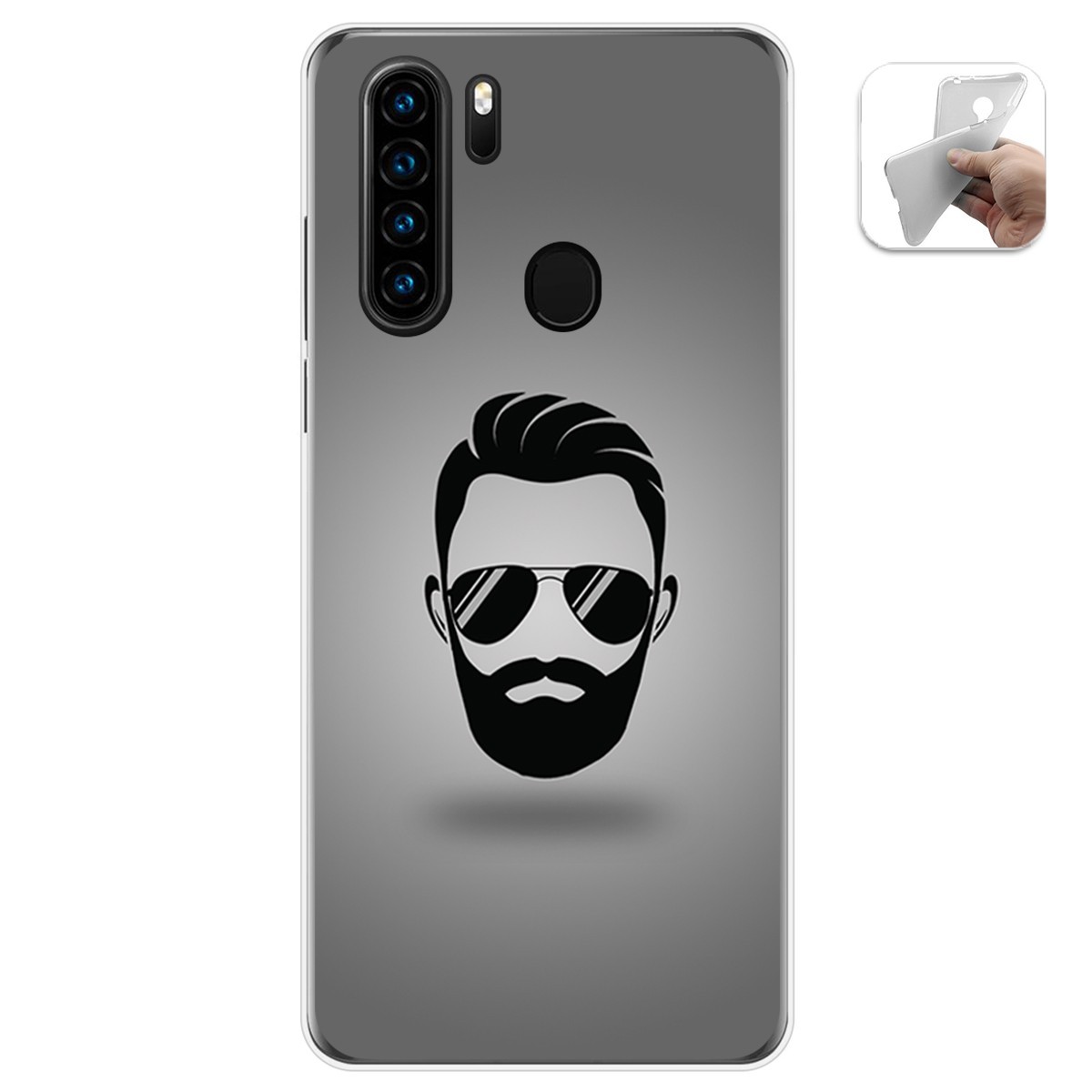 Funda Gel Tpu para Blackview A80 Pro diseño Barba Dibujos